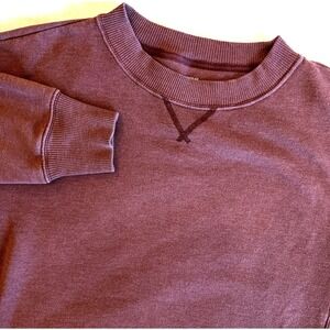 Aerie Desert Sweatshirt Womens Small Pink Burgundy Oversized V-Stitch Pullover‎